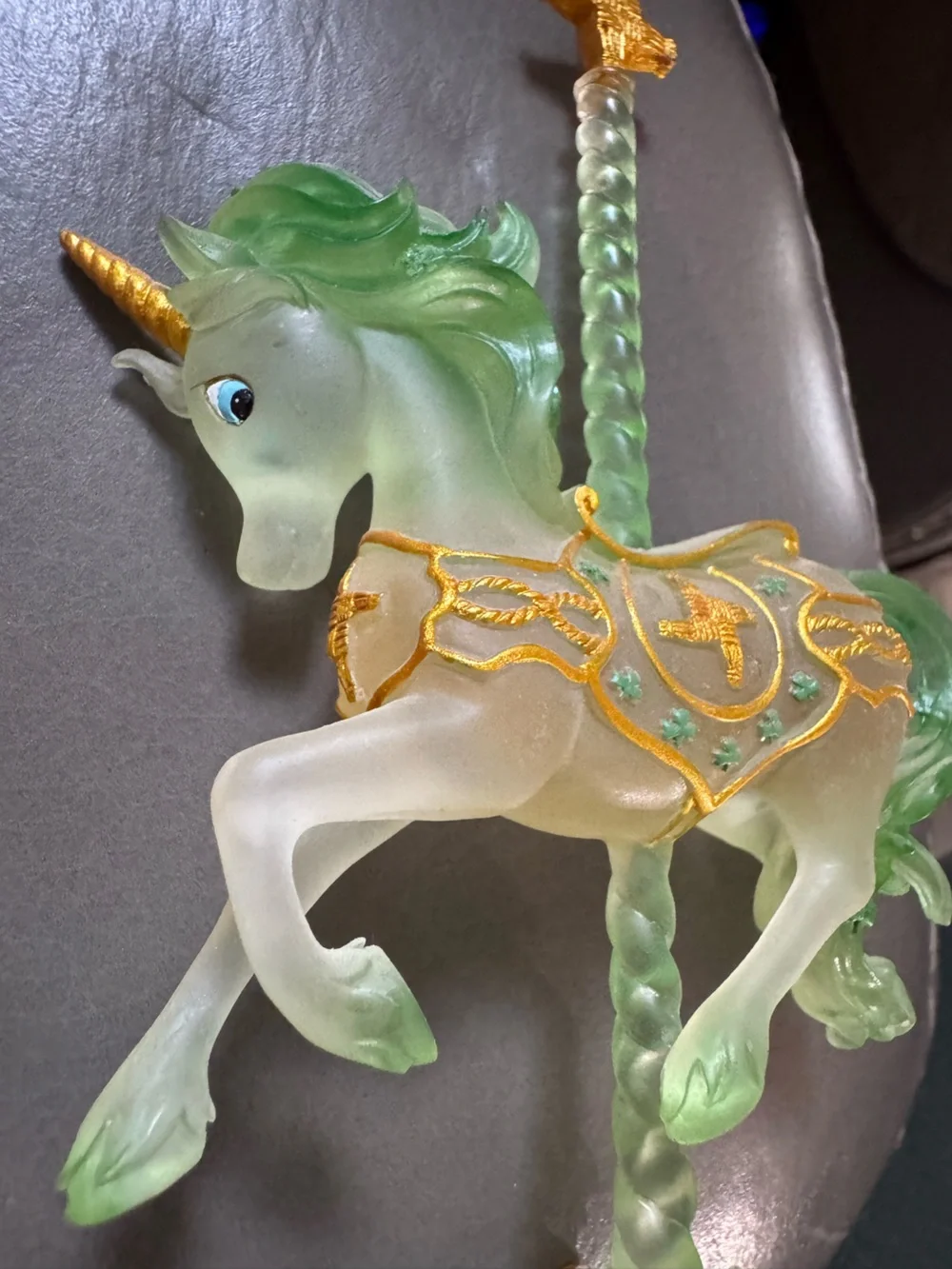 Rare-Irish luck of the Irish Unicorn Carousel Collection by Hamilton Collection